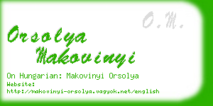 orsolya makovinyi business card